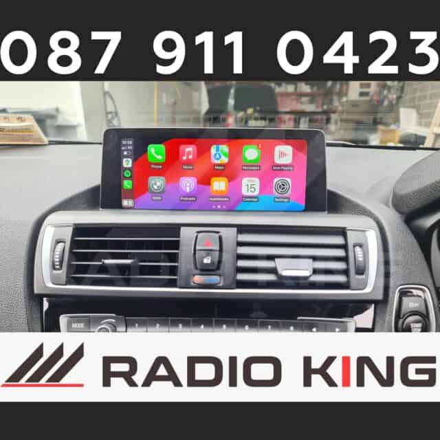 Android car stereo with CarPlay system for BMW, Audi, Mercedes, and VW vehicles.