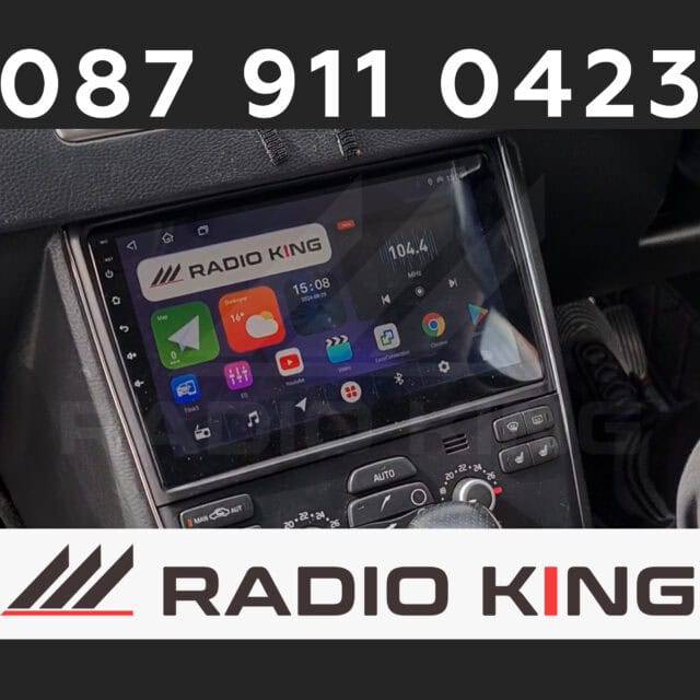 087 911 0425, Radio King Ireland Android Car Radio and CarPlay System with touchscreen display.